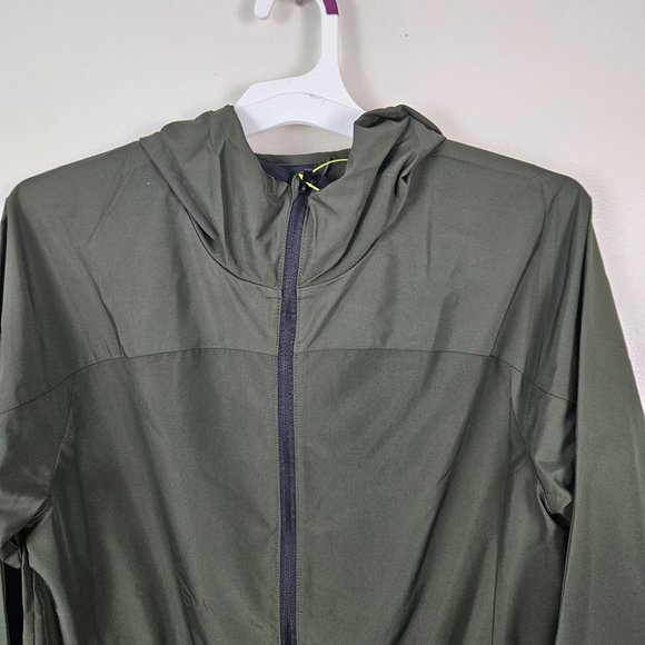 All In Motion Men Jacket Size Small Lightweight Water Repellent Dark Green Zip - Picture 3 of 10